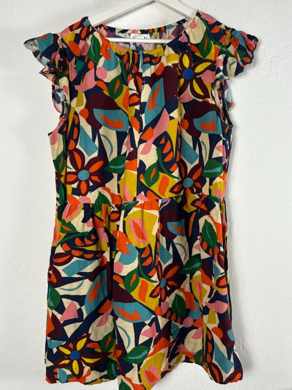 Velvet by Graham & Spencer Women's Alexandra Matisse Printed Linen Dress XL NWOT